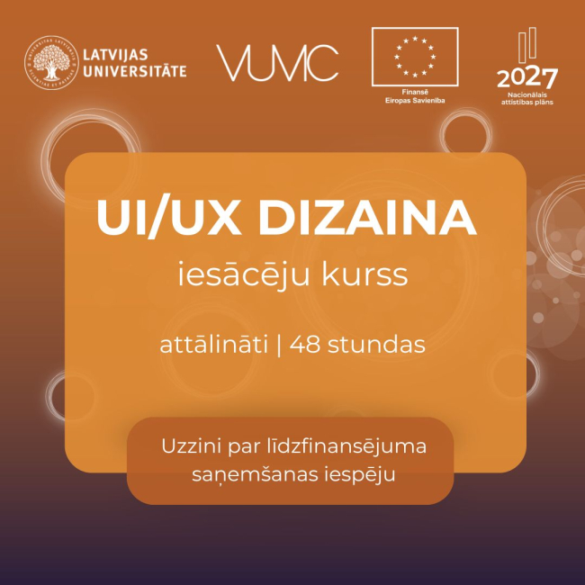 LU VUMC UI/UX Dizaina iesācēju kurss